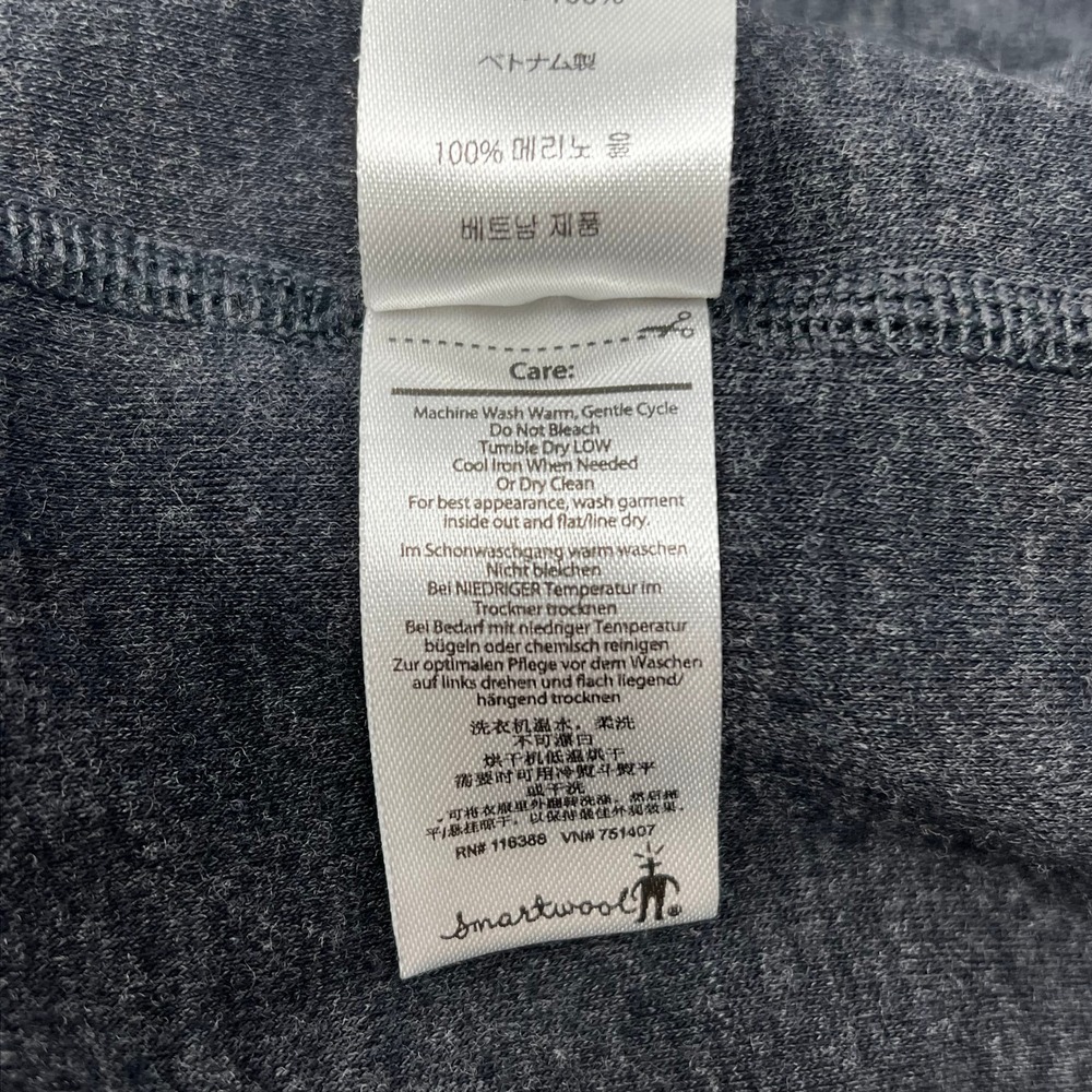Smartwool Mens XL 1/4 Zip Merino Base Layer Sweater Gray Heather Pullover *Holes - Picture 10 of 11